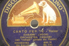 Canto per te - (S. Casadei - Lucchi) - Valzer - con refrain cantato da G. Fantini - 1936