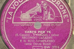 Canto per te - (Secondo Casadei) - Valzer - canta Derna Bondi - 02-07-1958