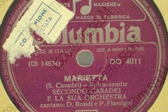 Marietta - (Secondo Casadei) - Polca-samba - cantano P.Flamigni e D.Bondi - 19-06-1957